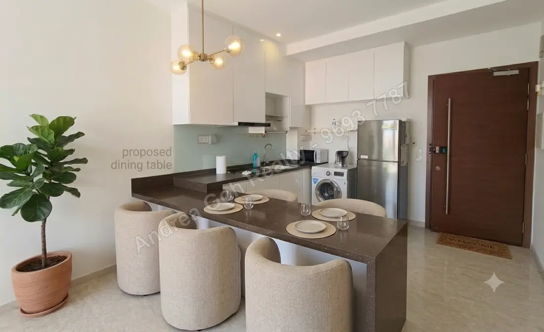 Dining and kitchenette - virtually staged (illustrative)