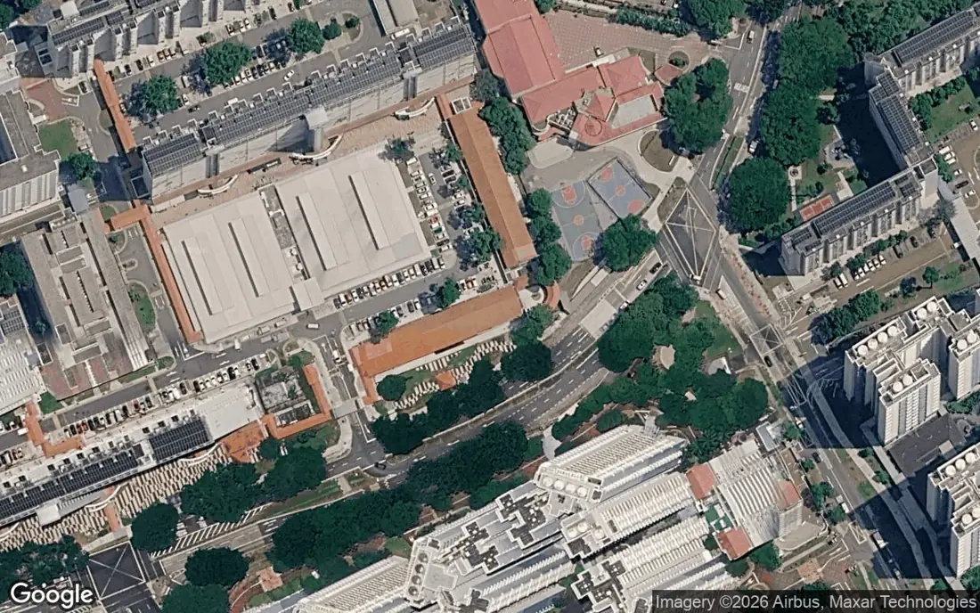 Aerial context — via Google Maps, illustrative